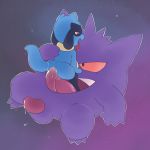  2018 anal argon_vile balls big_tongue butt canine digital_media_(artwork) duo gengar ghost happy happy_sex larger_male looking_pleasured male male/male mammal nintendo on_top oral penis pok&eacute;mon pok&eacute;mon_(species) precum reclining red_sclera rimming riolu saliva sex size_difference smaller_male spirit tapering_penis tongue tongue_out video_games 