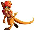  2018 4_fingers alpha_channel barefoot blue_eyes clothed clothing digital_media_(artwork) hair kangaroo looking_at_viewer mammal marsupial plaguedogs123 red_hair sheila_(spyro) simple_background smile transparent_background 