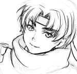  1boy arc arc_the_lad face monochrome sketch solo 