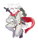  2016 canine cute_fangs genji male mammal overwatch red_eyes scarf solo video_games woong 