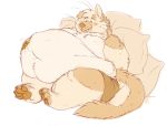 2013 belly belly_fondling berlin big_belly canine claws clothing deep_navel dog fur love_handles male mammal morbidly_obese obese overweight pawpads pillow sitting underwear 