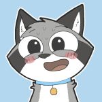  2018 blush comic cute digital_media_(artwork) fur hi_res looking_at_viewer mammal open_mouth procyonid raccoon reaction_image simple_background smile teeth timmy_triton timmy_triton_comics 