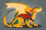  claws clothing dragon feral flamespitter scales scalie vest wings yellow_scales 
