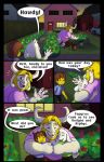  absolutedream asgore_dreemurr asriel_dreemurr beard boss_monster caprine comic dialogue english_text evening facial_hair fangs flower horn hug human long_ears mammal plant protagonist_(undertale) text undertale video_games 