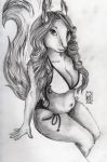  2016 anthro belly big_breasts bikini biped breasts cleavage clothed clothing collarbone curly_hair ear_tuft eyelashes female fluffy fluffy_tail front_view fur greyscale hair hatching_(technique) haterina_(q-nik) long_hair long_tail looking_at_viewer mammal midriff monochrome muzzle_scabs navel pencil_(artwork) pinup pose q-nik rodent shadow side-tie_bikini simple_background sitting skimpy small_waist smile snout solo squirrel swimsuit traditional_media_(artwork) tuft white_background 