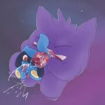  2018 69_position anal argon_vile balls cum cum_in_mouth cum_inside cum_on_face digital_media_(artwork) duo eyes_closed gengar internal male male/male nintendo one_eye_closed oral penis pok&eacute;mon pok&eacute;mon_(species) raised_tail rimming riolu sex size_difference tongue video_games 