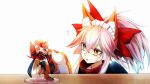  ? animal_ear_fluff animal_ears bell bell_collar cat_paws collar fate/grand_order fate_(series) figure fox_ears fox_tail gloves japanese_clothes jingle_bell long_hair lytlennier maid_headdress paw_gloves paw_shoes paws pink_hair ponytail shoes simple_background solo tail tamamo_(fate)_(all) tamamo_cat_(fate) white_background 