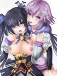  breasts choujigen_game_neptune neptune nipples no_bra noire open_shirt suterisu yuri 