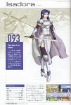  armor armored_boots armored_dress boots cape fingerless_gloves fire_emblem fire_emblem:_rekka_no_ken gloves highres holding isadora official_art scan smile sword thighhighs wada_sachiko weapon 