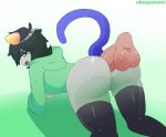  2018 ahegaokami big_butt butt digital_media_(artwork) duo female homestuck looking_at_viewer looking_back male male/female ms_paint_adventures nepeta_leijon penis pussy sex thick_thighs troll_(homestuck) 