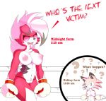  2018 anthro boxing_gloves breasts brown_fur canine confusion english_text female fur looking_at_viewer lycanroc mammal midday_lycanroc midnight_lycanroc mlpboxing navel nintendo nipples nude open_mouth pok&eacute;mon pok&eacute;mon_(species) pussy red_eyes red_fur simple_background solo text tongue video_games white_background 