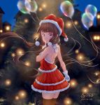  artist_name backless_dress backless_outfit balloon bangs bare_shoulders black_hair black_legwear blend_s blush bow christmas christmas_tree closed_mouth commentary_request cowboy_shot dated dress eyebrows_visible_through_hair finger_to_mouth from_side gloves hair_ornament hat house long_hair looking_at_viewer looking_to_the_side low_twintails night night_sky ogs_(orgasm88) outdoors purple_eyes red_dress red_hat revision sakuranomiya_maika santa_costume santa_hat shoulder_blades shushing signature sky smile solo thighhighs transparent twintails very_long_hair white_bow white_gloves window zettai_ryouiki 