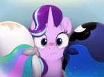  2018 absurd_res ambiguous_gender anus blush cutie_mark equine feral friendship_is_magic group hair hi_res horn looking_at_viewer mammal multicolored_hair my_little_pony princess_celestia_(mlp) princess_luna_(mlp) selenophile solo_focus starlight_glimmer_(mlp) sweat unicorn 