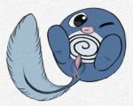  2015 amphibian erection feral looking_at_viewer low_res male nintendo one_eye_closed pencil_(artwork) penis pok&eacute;mon pok&eacute;mon_(species) poliwag python13rp simple_background solo tadpole traditional_media_(artwork) video_games white_background wink yaroul 