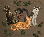  &lt;3 2013 amber_eyes black_fur cat digital_media_(artwork) feline feral fur group lying mammal maplespyder sitting 