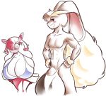  anthro balls big_balls big_breasts blush bra breasts cleavage clothed clothing dorian-bc duo female fur huge_balls huge_breasts humanoid hyper hyper_balls hyper_breasts imminent_sex kirlia lagomorph lopunny male male/female mammal nintendo open_mouth pok&eacute;mon pok&eacute;mon_(species) smile sweat timothy_vladislaus underwear video_games 