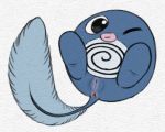  2015 amphibian anus female feral looking_at_viewer low_res nintendo one_eye_closed pencil_(artwork) pok&eacute;mon pok&eacute;mon_(species) poliwag pussy python13rp simple_background solo tadpole traditional_media_(artwork) video_games white_background wink yaroul 