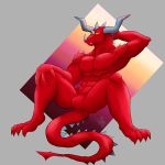  bulge demon dragmon dragon horny_(disambiguation) invalid_color muscular solo 