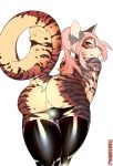  anthro anus bulge butt clothed clothing crossdressing feline girly guiche_piercing legwear looking_back male mammal piercing rubber solo teaksamin thick_thighs thigh_highs underwear underwear_down 