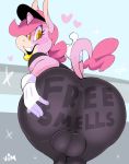  &lt;3 2018 amber_eyes anthro big_butt boon_(vimhomeless) butt clothing equine eyelashes girly hat hi_res horn huge_butt lipstick looking_at_viewer looking_back makeup male mammal pants solo thick_thighs unicorn vimhomeless voluptuous wide_hips 