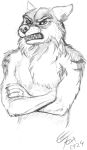  2018 anthro canine eosfoxx male mammal rakan scar teeth traditional_media_(artwork) were werewolf wolf 
