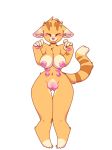  big_breasts breasts butt_from_front cat clitoris feline female fur mammal multi_nipple nipples orange_fur pale_worm plump_labia puffy_nipples pussy solo tabby(pale_worm) 