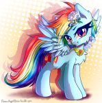  2018 chaosangeldesu cutie_mark digital_media_(artwork) equine feathered_wings feathers female feral friendship_is_magic fur grin hair hi_res looking_at_viewer mammal multicolored_hair my_little_pony pegasus rainbow_dash_(mlp) rainbow_hair smile solo wings 