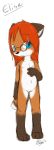  anthro canine child cub elise_(manafox) eyewear female flat_chested fur glasses hair looking_at_viewer mammal manafox nipples nude pussy solo standing text young 