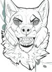  2018 anthro canine male mammal scar ti-killa traditional_media_(artwork) were werewolf wolf 