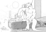  2018 anthro balls desann dinosaur jedi karukuji knight lightsaber lizard male nude penis reptile scalie sketch solo star_wars video_games 