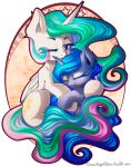  2018 absurd_res chaosangeldesu cutie_mark digital_media_(artwork) duo equine eyes_closed feathered_wings feathers female feral friendship_is_magic fur hair hi_res horn long_hair mammal multicolored_hair my_little_pony one_eye_closed princess_celestia_(mlp) princess_luna_(mlp) winged_unicorn wings 