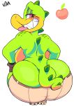  2018 anthro australian back_boob big_breasts big_butt boots breasts butt clothed clothing croc_(vimhomeless) crocodile crocodilian crouching female food footwear freckles fruit gloves huge_butt looking_back peach_(fruit) reptile scalie shorts smile solo teeth thick_thighs thong tongue tongue_out topless underwear vimhomeless voluptuous wide_hips 