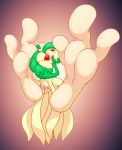  2018 3_toes areola barefoot big_breasts big_feet blush breasts clothing feet female gardevoir green_hair hair humanoid hyper hyper_feet nintendo not_furry pok&eacute;mon pok&eacute;mon_(species) pussy red_eyes soles solo toes video_games what why yowesephth 