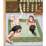  4boys black_hair brothers eyebrows eyes_closed fingers forehead hands long_hair male multiple_boys naruto naruto_(series) red_eyes senju_hashirama senju_tobirama short_hair shoulders siblings teeth uchiha_izuna uchiha_madara white_hair yaoi 