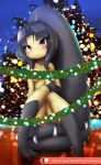  anthro blush breasts christmas christmas_tree convenient_censorship female garland hair hair_mouth holidays humanoid lights looking_at_viewer mawile nintendo not_furry nude pok&eacute;mon pok&eacute;mon_(species) red_eyes rilex_lenov sharp_teeth sitting solo teeth tree video_games 