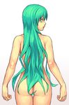  alternate_hairstyle ass backboob bad_id bad_pixiv_id breasts convenient_censoring from_behind green_eyes green_hair hair_censor hair_down hatsune_miku long_hair looking_back medium_breasts nude solo very_long_hair vocaloid yuuji_(and) 