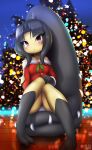  2018 anthro blush breasts christmas clothed clothing female hair hair_mouth holidays holly_(plant) humanoid lights looking_at_viewer mawile nintendo not_furry plant pok&eacute;mon pok&eacute;mon_(species) red_eyes rilex_lenov sharp_teeth sitting solo sweater teeth video_games 