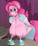  absurd_res anthro anthrofied areola big_breasts blush blushed breast_grab breast_milking breast_squeeze breasts digital_media_(artwork) equine erect_nipples eyelashes female friendship_is_magic hand_on_breast hi_res horse huge_breasts lactating malamol mammal my_little_pony nipples pinkie_pie_(mlp) swollen_breasts waiter 