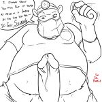  anthro bear clothing cyndiquill200 doctor dr._burble_(character) erection gloves invalid_tag line_art male mammal mask medical overweight pills polar_bear precum 