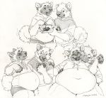  &lt;3 2018 belly big_belly boxer_briefs candy canine clothed clothing cuddling deep_navel duo eating eyes_closed food fully_clothed holding_food holding_object hoodie male mammal matuska obese overweight pants partially_clothed pawpads pencil_(artwork) sequence smile solo teeth thick_thighs tight_clothing tongue tongue_out traditional_media_(artwork) underwear weight_gain zebra_cakes 