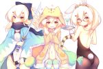  :d alternate_costume animal_ears animal_hood ayanami_(azur_lane) azur_lane bangs bare_shoulders bespectacled black_bow black_scarf blonde_hair blush bow brown_eyes brown_legwear brown_leotard bunny_ears bunny_girl bunny_tail bunnysuit casual_one-piece_swimsuit cocktail_glass commentary_request cosplay covered_mouth covered_navel cup drink drinking_glass eyebrows_visible_through_hair fang fate/grand_order fate_(series) fingernails fishnet_pantyhose fishnets flying_sweatdrops glasses hair_between_eyes hair_bow hair_ornament hairclip haori holding holding_sword holding_tray holding_weapon hood jacket japanese_clothes katana koha-ace leotard long_hair long_sleeves looking_at_viewer multiple_views okita_souji_(fate) okita_souji_(fate)_(all) okita_souji_(fate)_(cosplay) one-piece_swimsuit open_clothes open_jacket open_mouth open_shirt pantyhose ponytail red-framed_eyewear sakurato_ototo_shizuku scarf sheath shirt simple_background sleeves_past_wrists smile strapless strapless_leotard striped striped_legwear striped_tail swimsuit sword tail thighhighs tiara tiger_ears tiger_hood tiger_tail tray unsheathed weapon white_background white_shirt white_swimsuit wide_sleeves yellow_jacket 