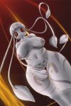  2018 anthro big_breasts breasts butt cephalopod detailed_background digital_media_(artwork) female ghast ghastgirl humanoid lava looking_at_viewer marine minecraft nether nipples not_furry nude pinup pose pussy solo tentacles video_games znhc 