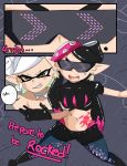  2019 5_fingers angry animal_humanoid beauty_mark black_hair breasts callie_(splatoon) cephalopod cephalopod_humanoid clothed clothing comic dialogue digital_media_(artwork) duo ear_piercing english_text eyewear female hair humanoid hypnosis inkling inuyuru light_skin long_hair marie_(splatoon) marine marine_humanoid midriff mind_control mollusk mollusk_humanoid navel nintendo piercing pose short_hair splatoon squid_sisters_(splatoon) sunglasses tattoo tentacle_hair tentacles text video_games white_hair yellow_eyes 