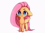 2018 animated blinking blue_eyes cinemagraph cub cute equine female feral fluttershy_(mlp) freckles friendship_is_magic hair looking_at_viewer loop mammal miokomata my_little_pony pegasus simple_background smile solo white_background wings young 