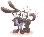  &lt;3 black_fur blush cat cute disney feline felix_the_cat felix_the_cat_(series) fur half-closed_eyes lagomorph male male/male mammal n1ni oswald_the_lucky_rabbit rabbit 