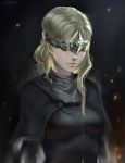  absurdres black_dress blonde_hair breasts capelet covered_eyes dark_souls_iii dress fire_keeper forehead_jewel highres lips long_hair ragecndy small_breasts solo souls_(from_software) tiara upper_body 