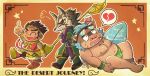  2018 anthro blush boar brown_fur bulge canine clothed clothing crying english_text eyes_closed fur gouryou hanuman_(tas) kururin_nyan male mammal mohawk monkey moobs navel nipples overweight overweight_male porcine primate seth_(tas) surfboard swimsuit tears text tokyo_afterschool_summoners tusks wetsuit 