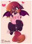  &lt;3 animal_genitalia bat_pony bat_wings blush clothed clothed_feral clothing cum equine fan_character female feral hoodie hoodie_(artist) mammal membranous_wings my_little_pony orgasm panties pussy solo sweater underwear wings 