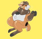  2018 animate_inanimate anthro caprine digital_drawing_(artwork) digital_media_(artwork) goat inflatable living_inflatable male mammal nozzle pool_toy rubber shiny simple_background smile solo stinkies_(artist) 