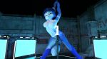  2018 3d_(artwork) anthro black_nose blue_fur blue_hair breasts canine clothing dancing digital_media_(artwork) female fox fur green_eyes hair hi_res krystal looking_at_viewer mammal nintendo pole pole_dancing smile solo star_fox torqueemup video_games 